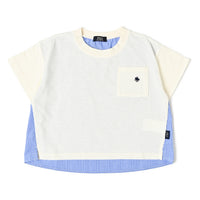 【KIDS】布帛ドッキングポケットTシャツ