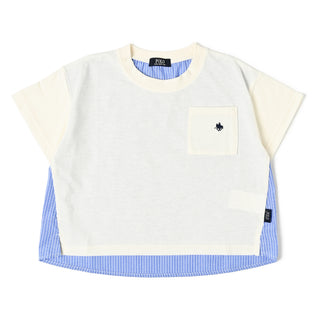 【KIDS】布帛ドッキングポケットTシャツ