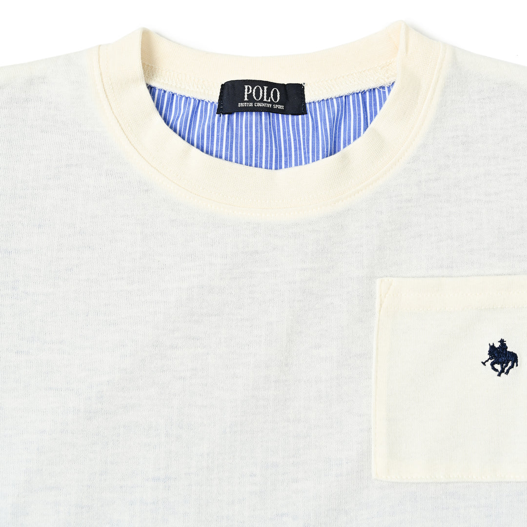 【KIDS】布帛ドッキングポケットTシャツ