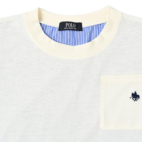 【KIDS】布帛ドッキングポケットTシャツ