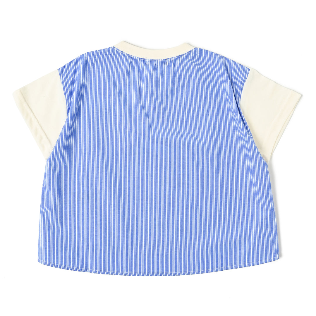 【KIDS】布帛ドッキングポケットTシャツ