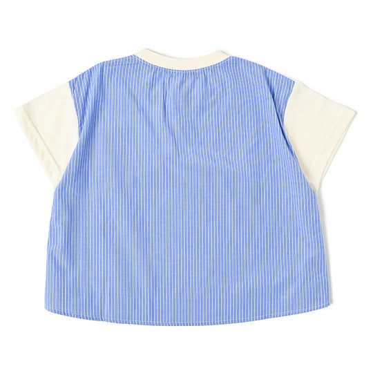 【KIDS】布帛ドッキングポケットTシャツ