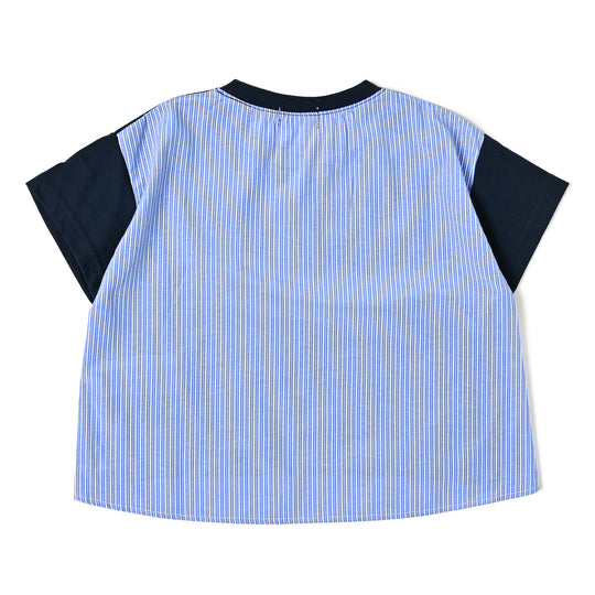 【KIDS】布帛ドッキングポケットTシャツ