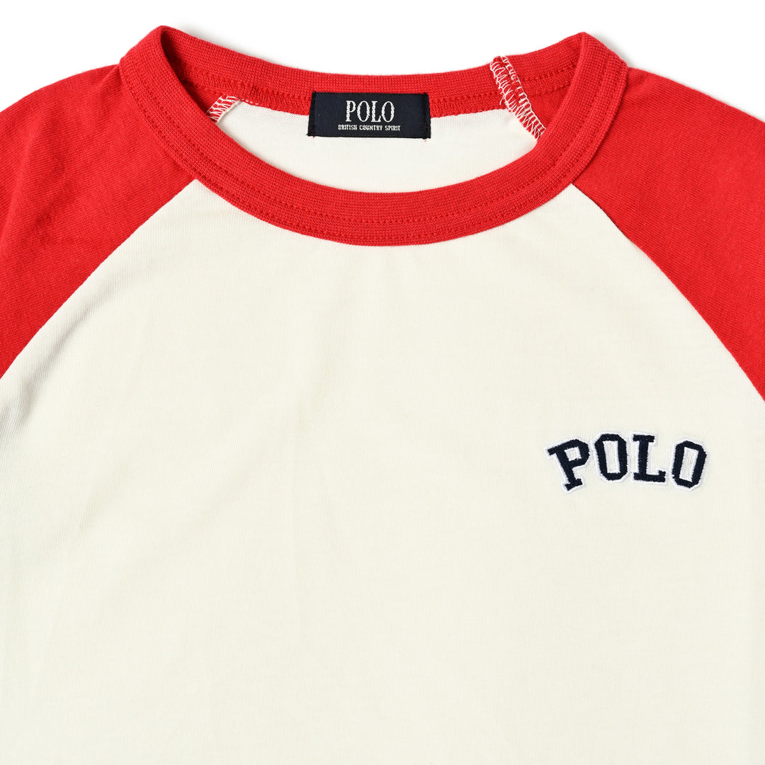 【KIDS】POLOロゴ刺繍ラグランTシャツ