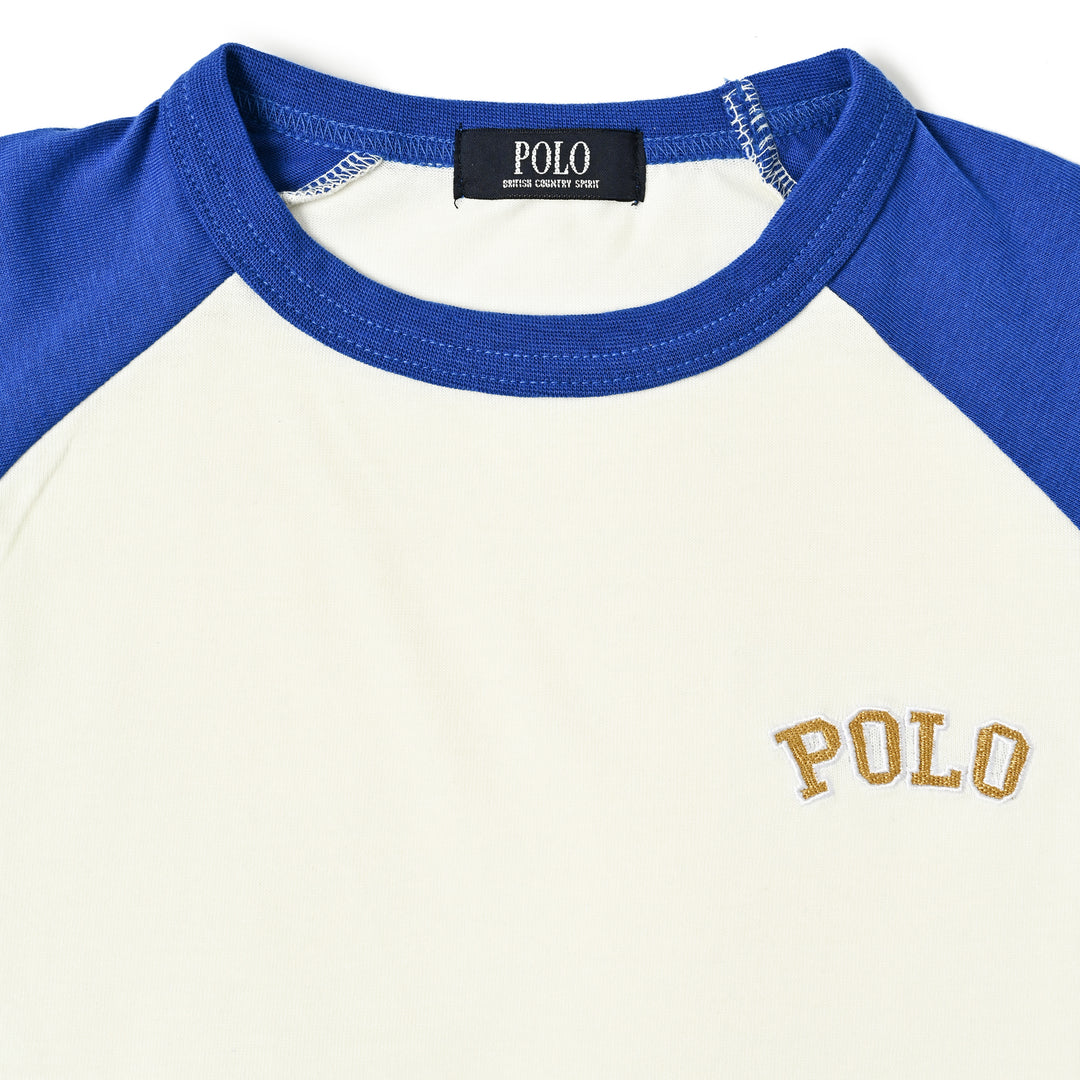 【KIDS】POLOロゴ刺繍ラグランTシャツ