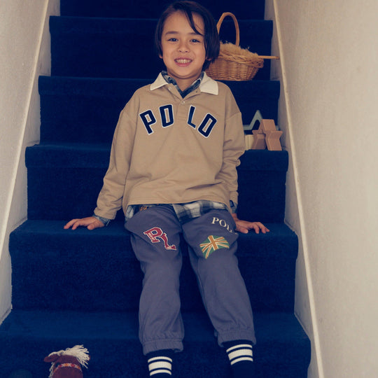 【KIDS】2ボタン POLOロゴスウェット