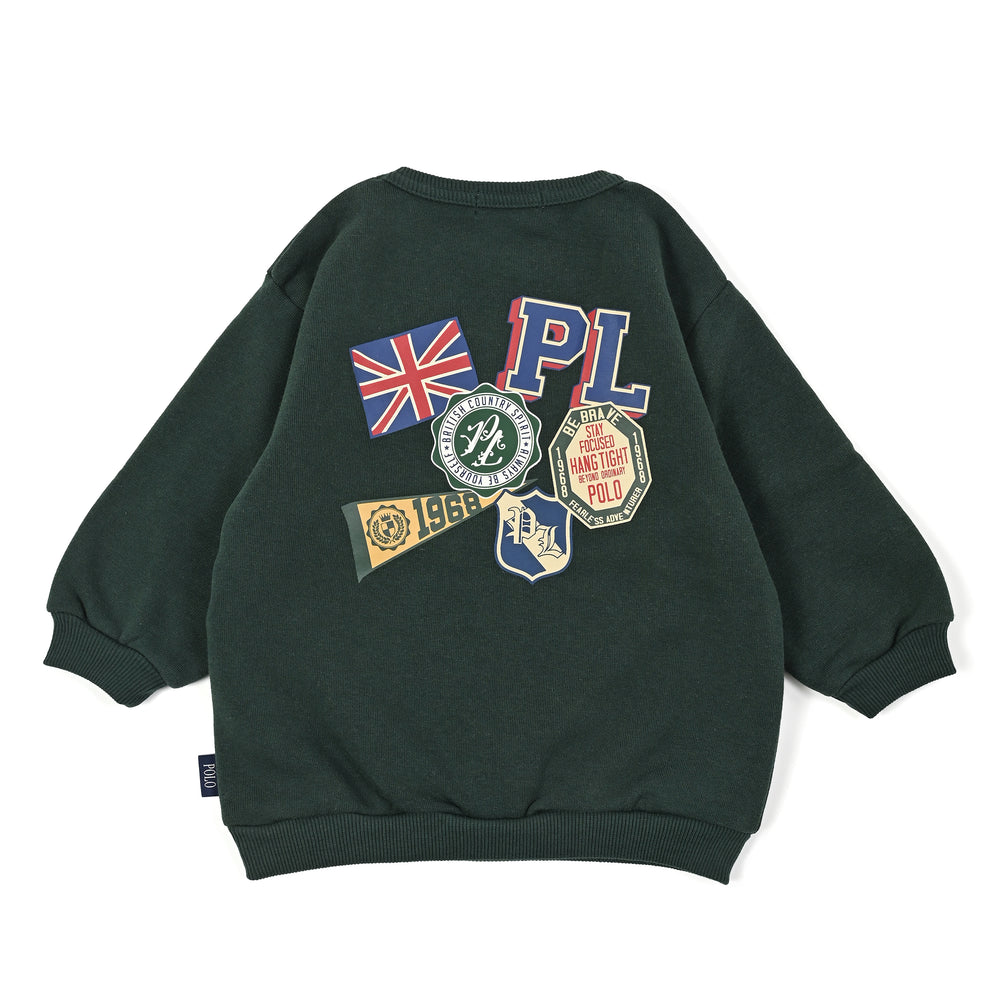 【BABY】ワッペンプリント裏起毛スウェット