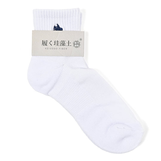 【MEN’S】珪藻土繊維プレイヤー刺繍ショート丈ソックス