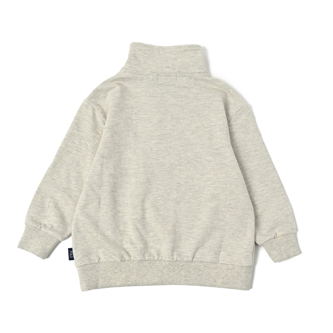 【KIDS】ワンポイント刺繍裏毛ハーフジップ