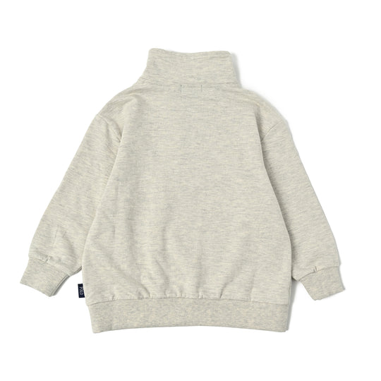 【KIDS】ワンポイント刺繍裏毛ハーフジップ