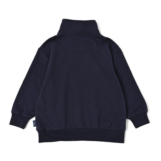 【KIDS】ワンポイント刺繍裏毛ハーフジップ
