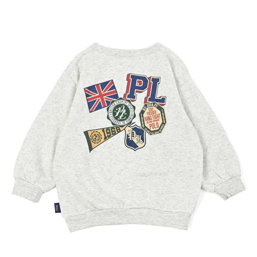 【KIDS】POLOワッペンプリント裏起毛スウェット