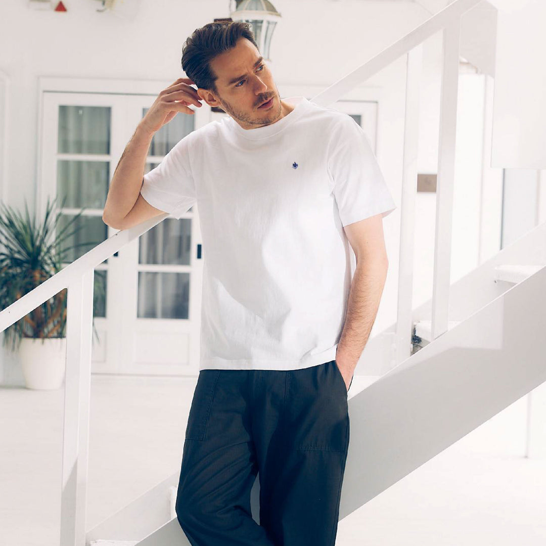 【MEN’S】ワンポイント刺繍クルーネックTシャツ