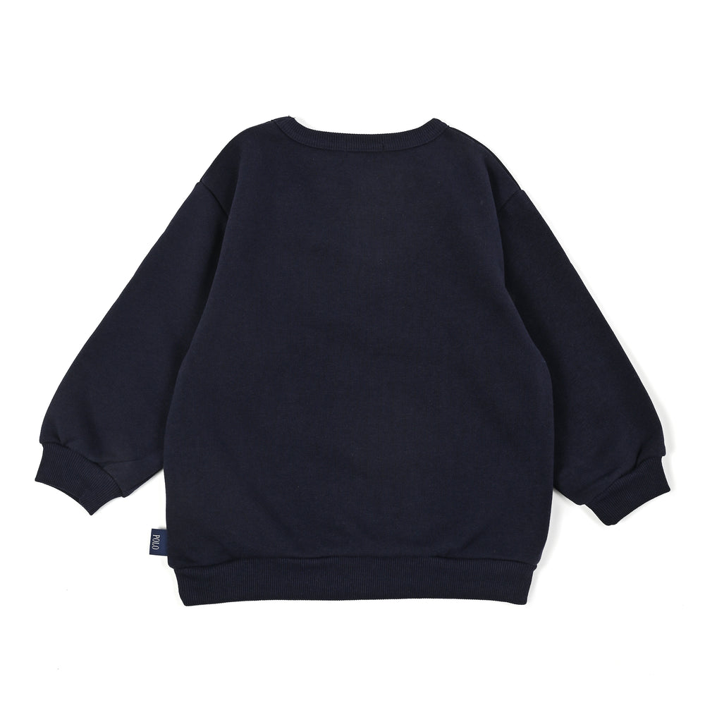 【KIDS】POLOロゴアップリケ裏起毛スウェット