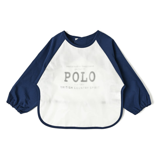 【BABY】POLOロゴ袖付きお食事エプロン NAVY