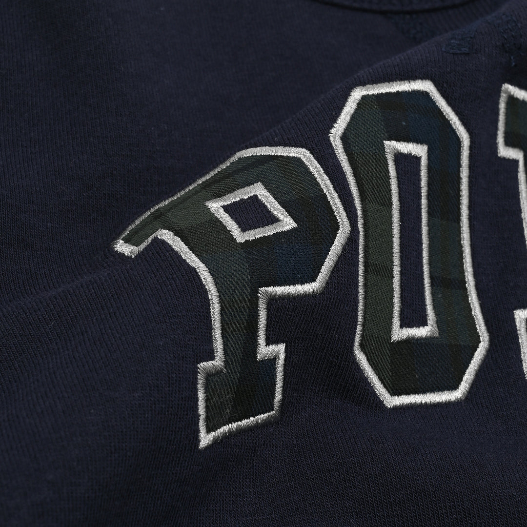 【KIDS】POLOロゴアップリケ裏起毛スウェット