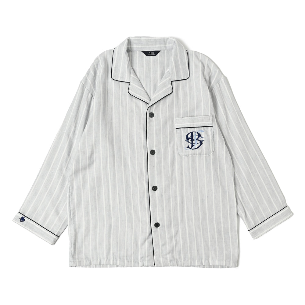 【MEN’S】先染め三重ガーゼ　ストライプパジャマ
