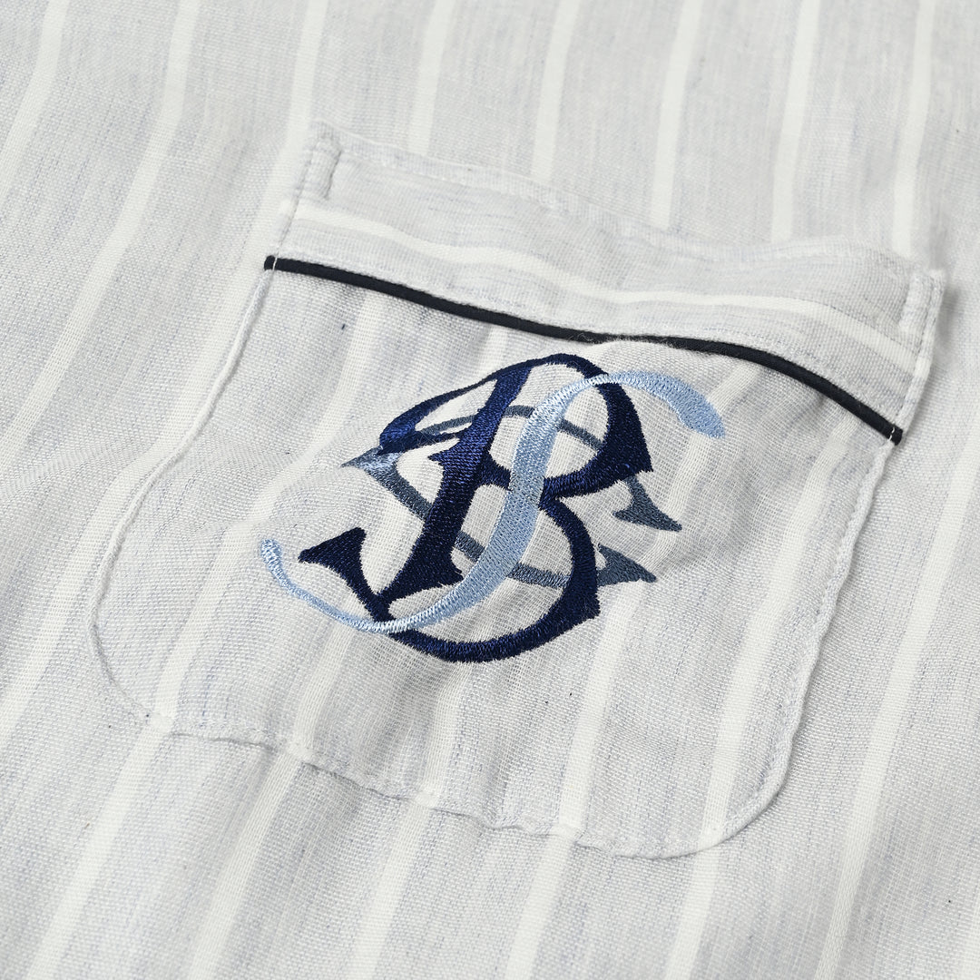 【MEN’S】先染め三重ガーゼ　ストライプパジャマ