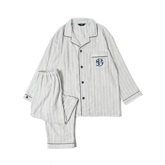 【MEN’S】先染め三重ガーゼ　ストライプパジャマ