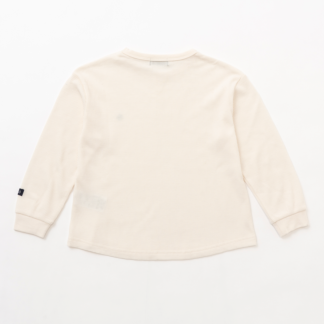 【BABY】プレイヤー刺繍 ワッフルラウンドロンT