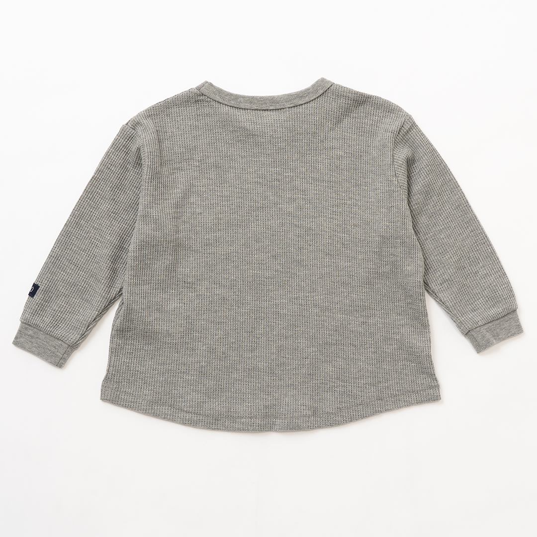 【BABY】プレイヤー刺繍 ワッフルラウンドロンT