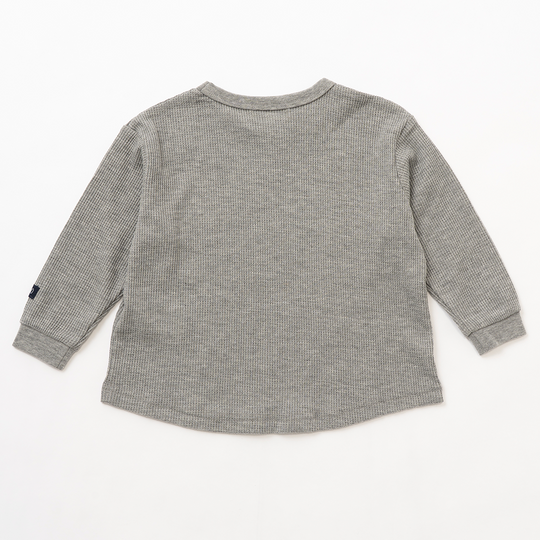 【BABY】プレイヤー刺繍 ワッフルラウンドロンT