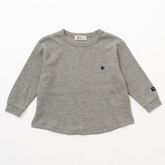 【BABY】プレイヤー刺繍 ワッフルラウンドロンT