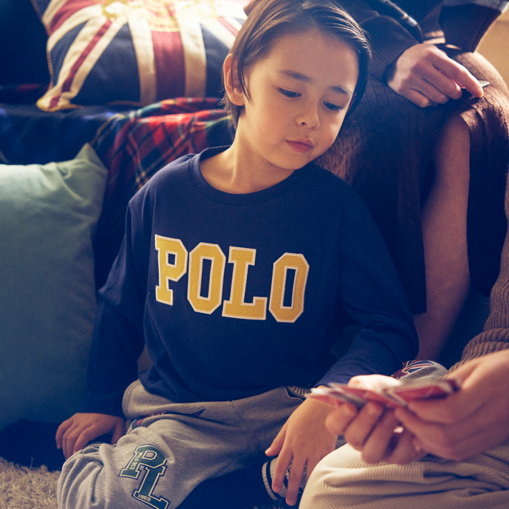 【KIDS】POLOロゴワッペンロンＴ