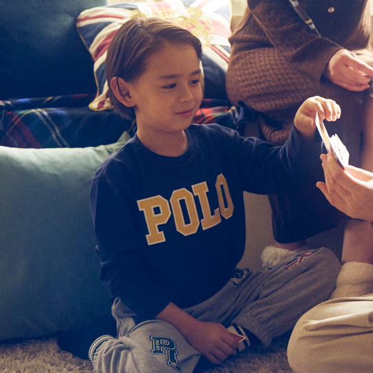 【KIDS】POLOロゴワッペンロンＴ