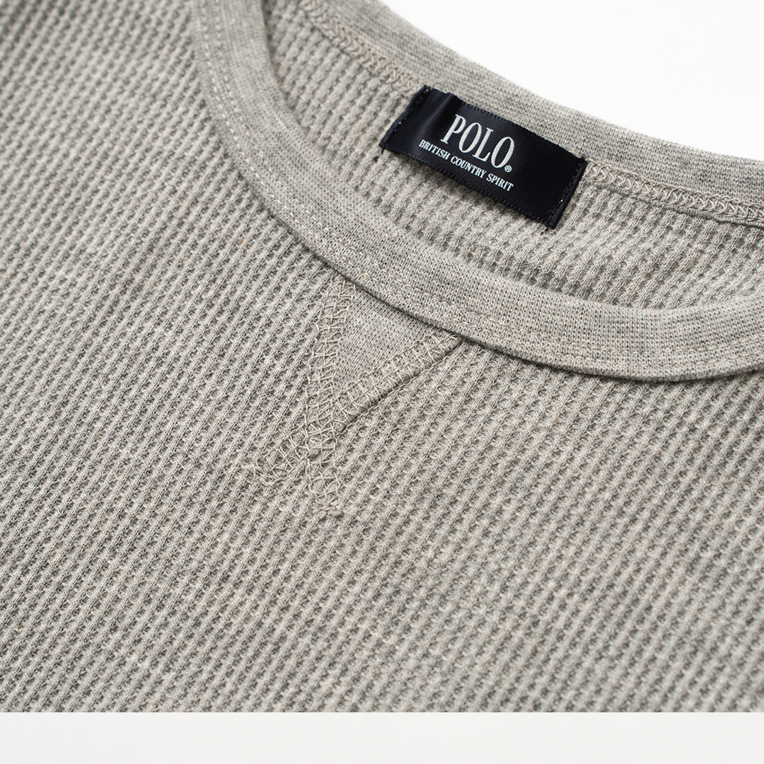 【KIDS】プレイヤー刺繍 ワッフルラウンドロンT