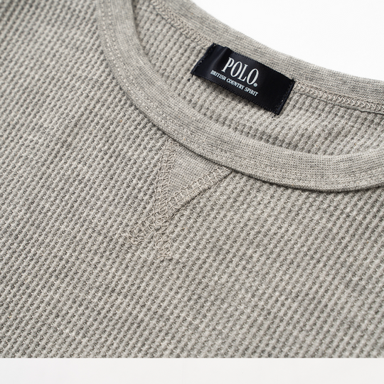 【KIDS】プレイヤー刺繍 ワッフルラウンドロンT