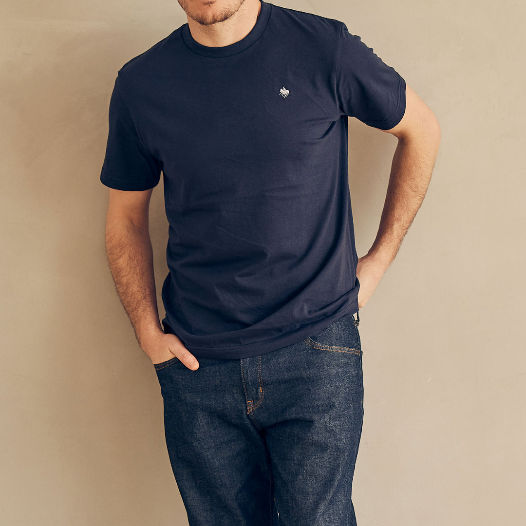 【MEN’S】ワンポイント刺繍クルーネックTシャツ