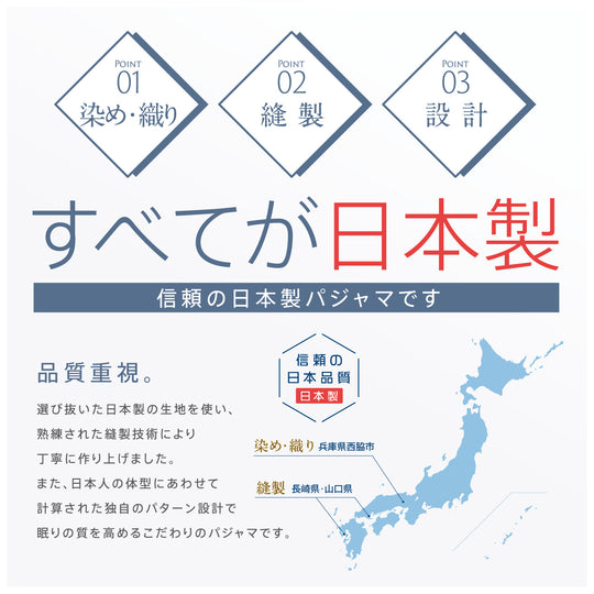 【MEN’S】先染め三重ガーゼ　ストライプパジャマ