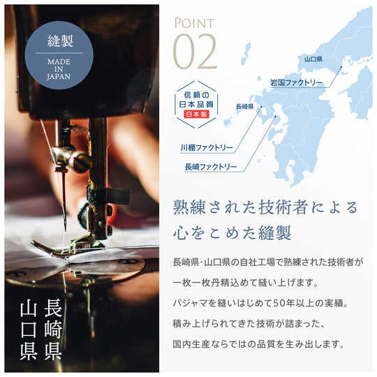 【MEN’S】先染め三重ガーゼ　ストライプパジャマ