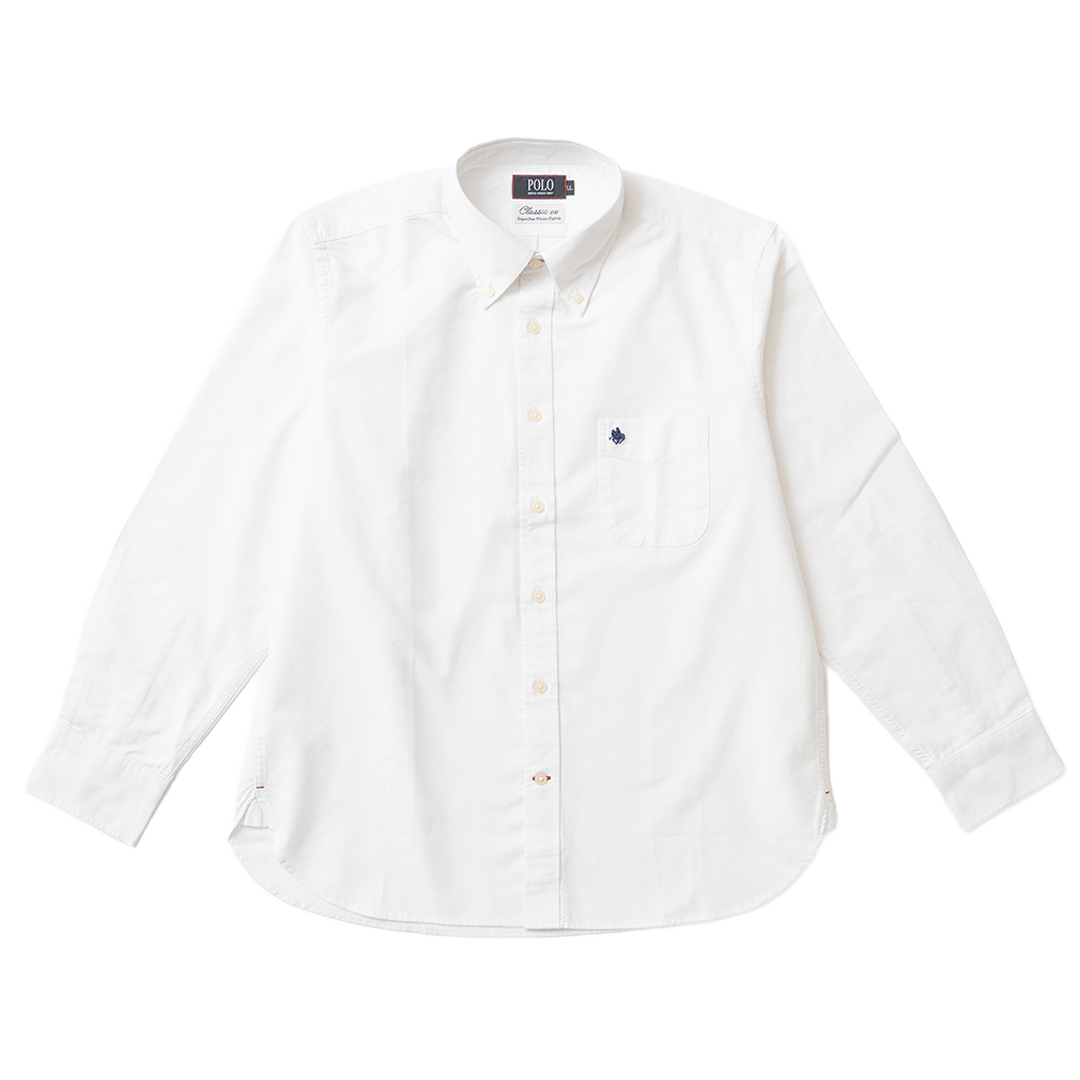 【MENS】綿オックス　長袖 カジュアルシャツ