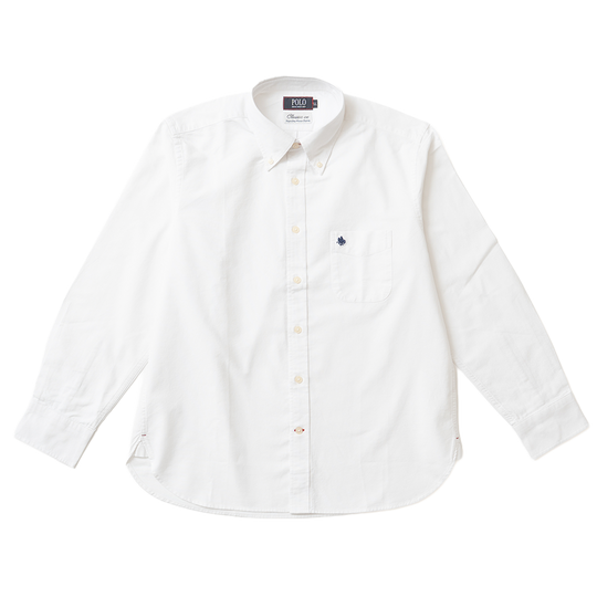 【MENS】綿オックス　長袖 カジュアルシャツ