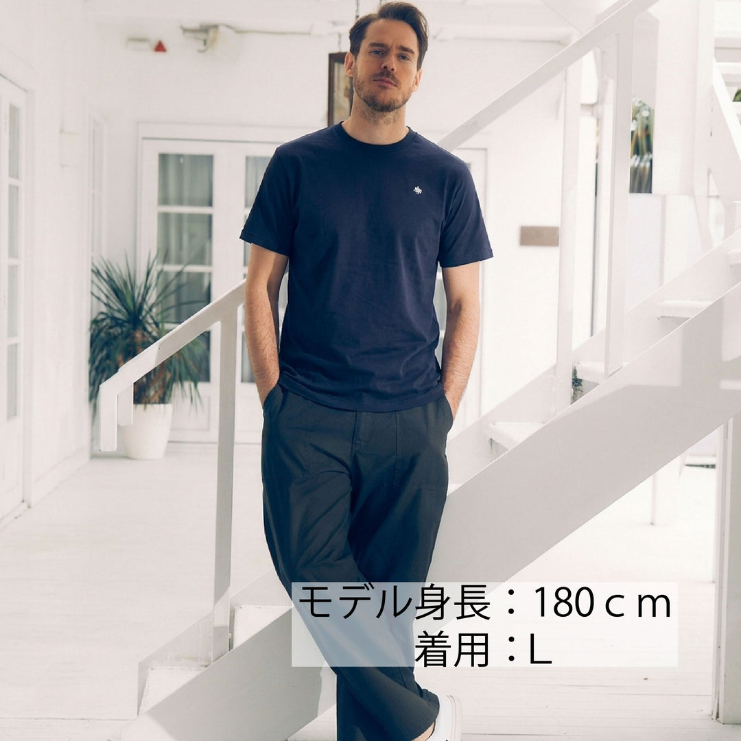 【MEN’S】ワンポイント刺繍クルーネックTシャツ