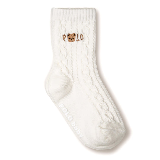 【KIDS】ケーブル編風　クマロゴソックス