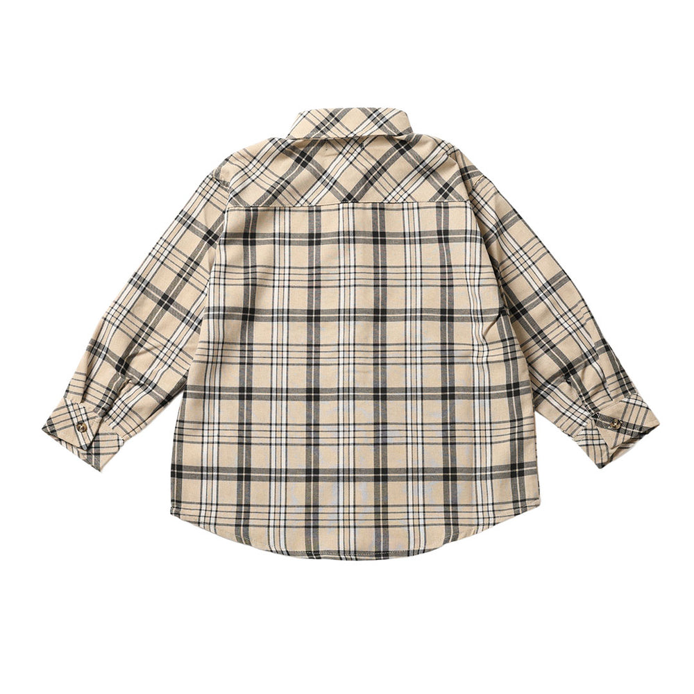【KIDS】プレイヤー刺繍長袖チェックシャツ