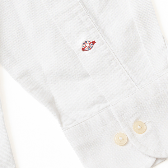 【MENS】綿オックス　長袖 カジュアルシャツ