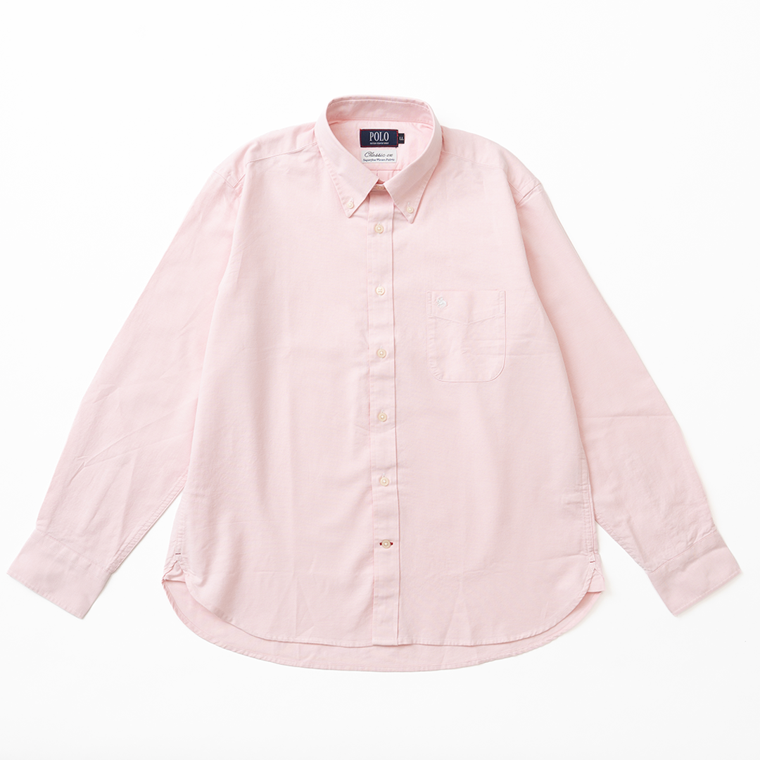 【MENS】綿オックス　長袖 カジュアルシャツ