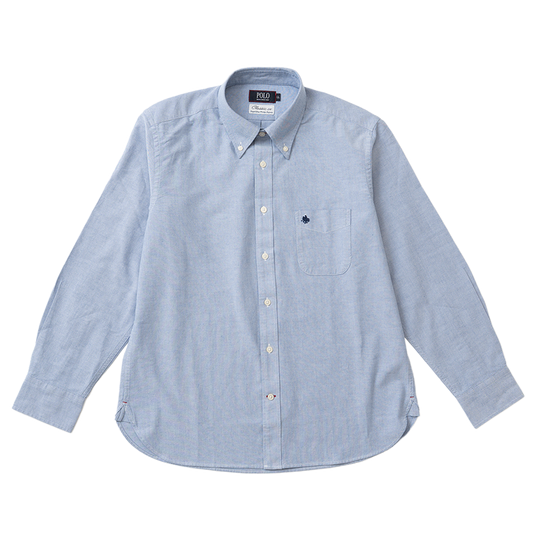 【MENS】綿オックス　長袖 カジュアルシャツ