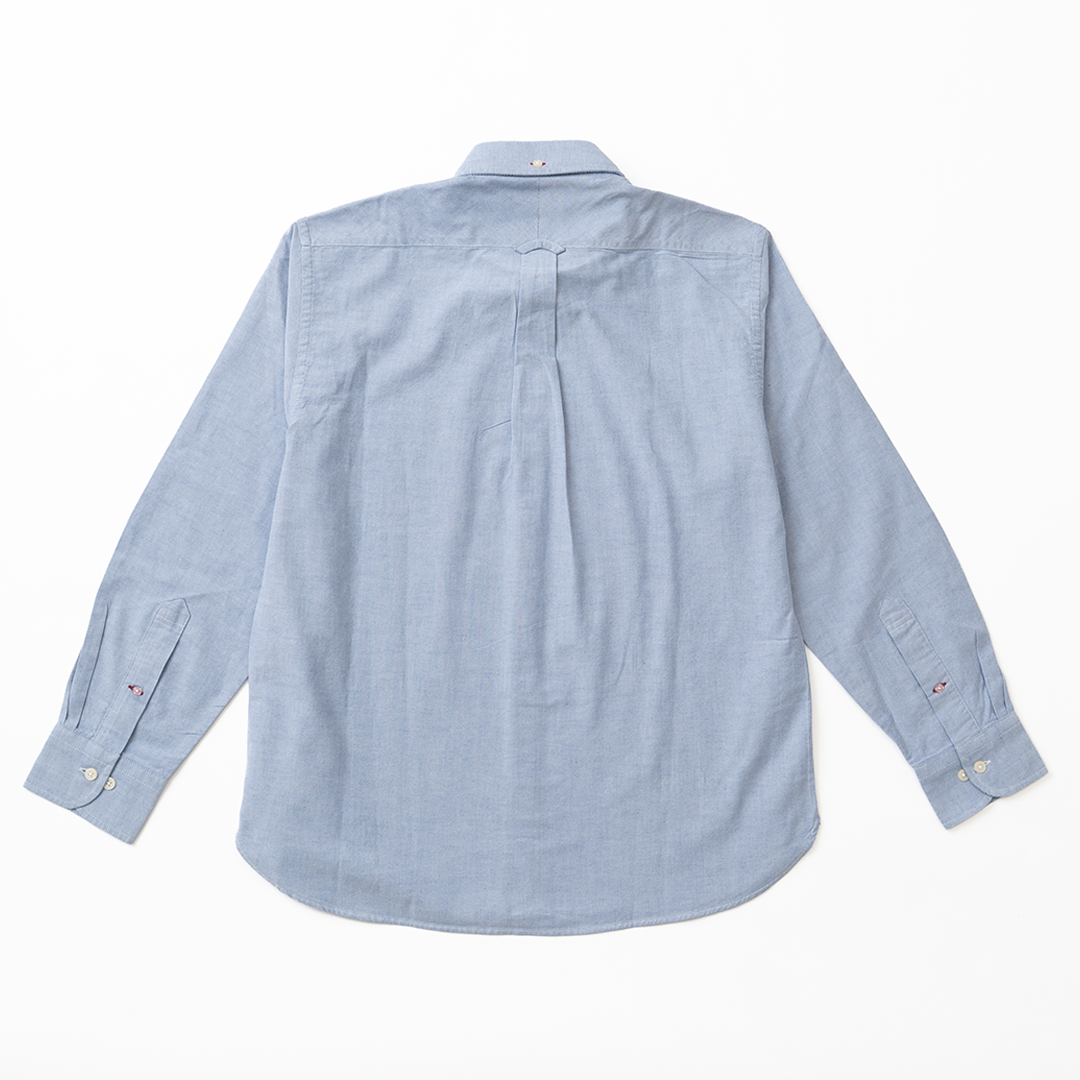 【MENS】綿オックス　長袖 カジュアルシャツ