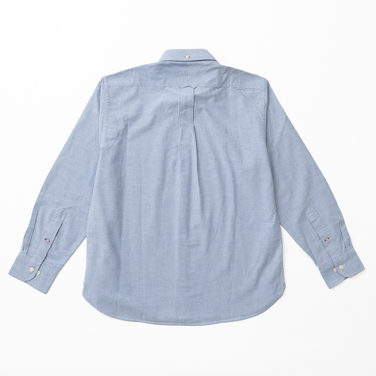 【MENS】綿オックス　長袖 カジュアルシャツ
