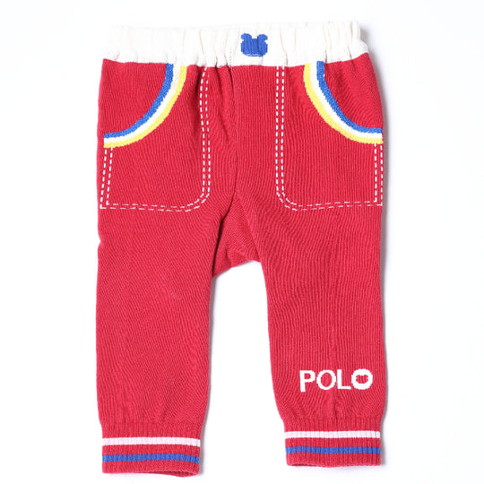 【BABY】のびのびニットパンツ（ロゴクマ)
