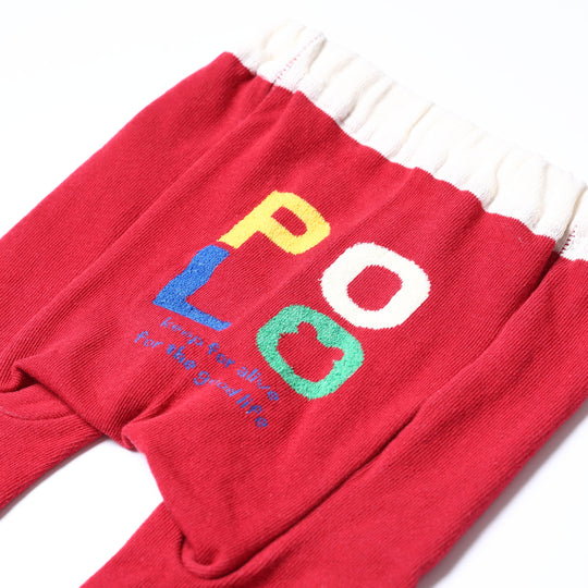 【BABY】のびのびニットパンツ（ロゴクマ)