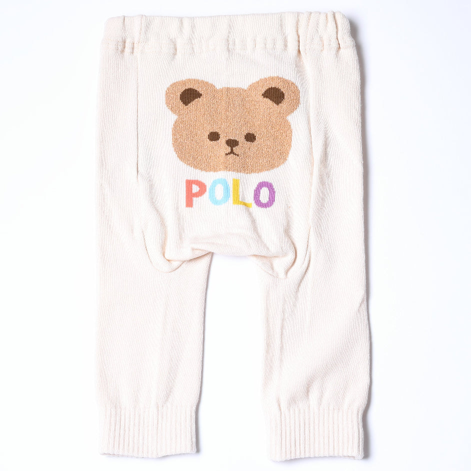 【BABY】のびのびニットパンツ（おしりクマ)