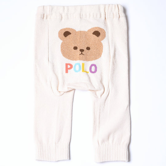 【BABY】のびのびニットパンツ（おしりクマ)
