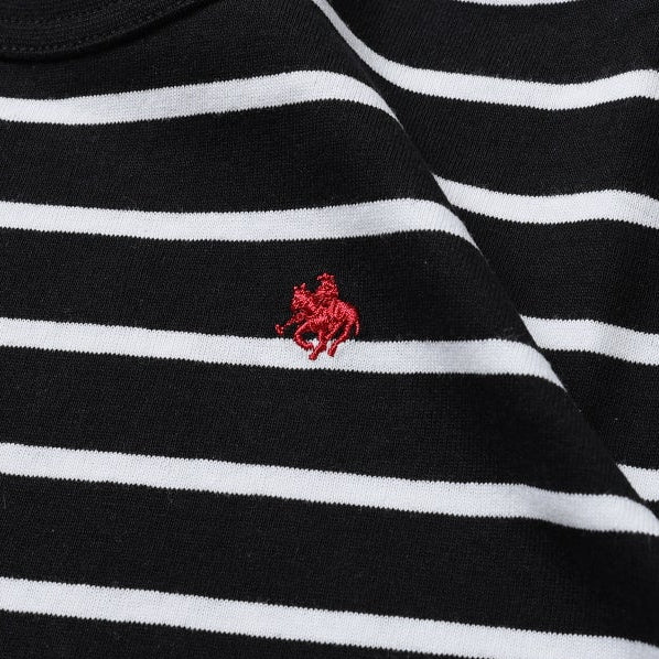 【KIDS】プレイヤー刺繍ボーダーロングTシャツ