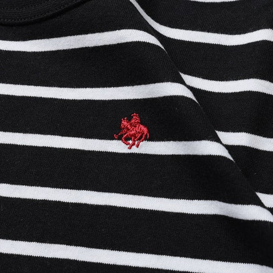 【KIDS】プレイヤー刺繍ボーダーロングTシャツ